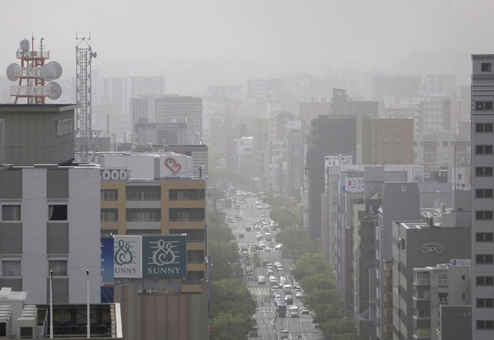 Tempestade de areia amarela atinge o Japão